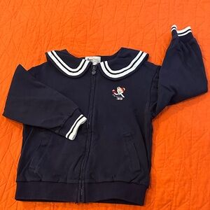 PAW 🐾 IN PAW Navy Blue Sweatshirt with White Trim Size 6-8 years old in